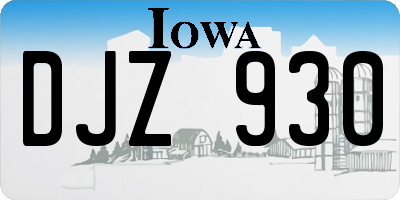 IA license plate DJZ930