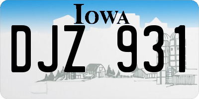 IA license plate DJZ931