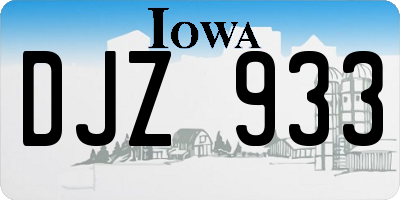 IA license plate DJZ933
