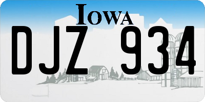 IA license plate DJZ934