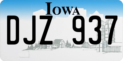 IA license plate DJZ937
