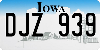 IA license plate DJZ939