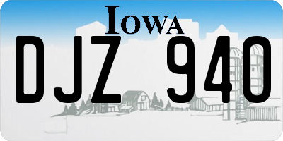 IA license plate DJZ940