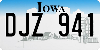 IA license plate DJZ941