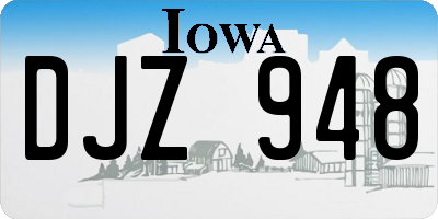 IA license plate DJZ948