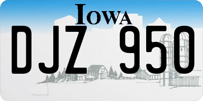 IA license plate DJZ950
