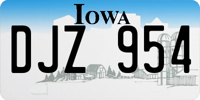 IA license plate DJZ954