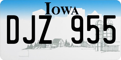 IA license plate DJZ955