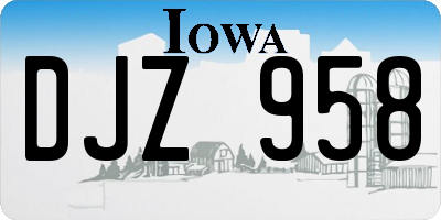 IA license plate DJZ958