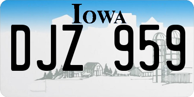 IA license plate DJZ959