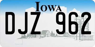 IA license plate DJZ962