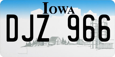 IA license plate DJZ966