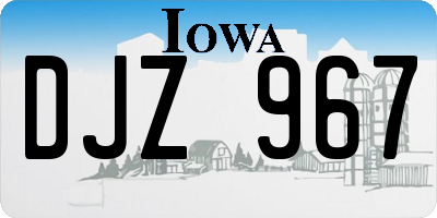 IA license plate DJZ967