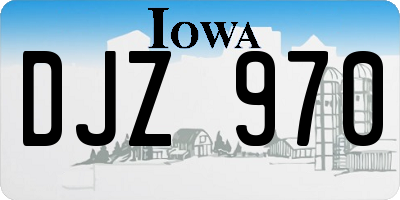 IA license plate DJZ970