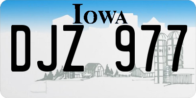 IA license plate DJZ977