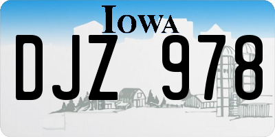 IA license plate DJZ978