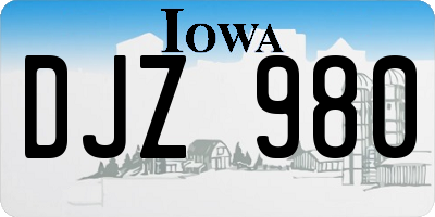 IA license plate DJZ980