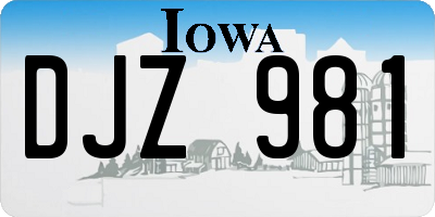 IA license plate DJZ981