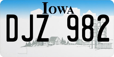 IA license plate DJZ982