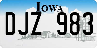 IA license plate DJZ983