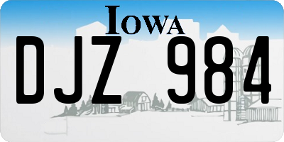 IA license plate DJZ984