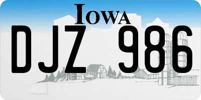 IA license plate DJZ986