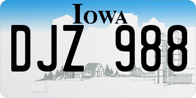 IA license plate DJZ988