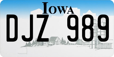 IA license plate DJZ989