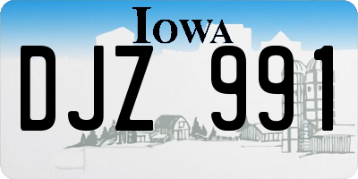 IA license plate DJZ991