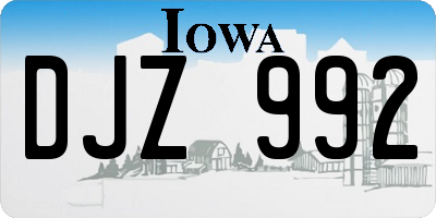 IA license plate DJZ992
