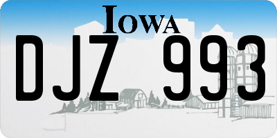 IA license plate DJZ993