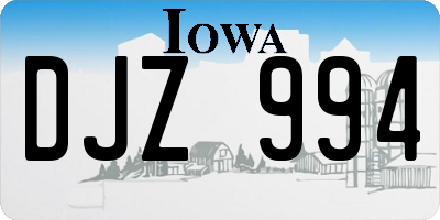 IA license plate DJZ994