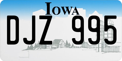 IA license plate DJZ995
