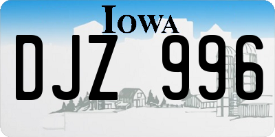 IA license plate DJZ996