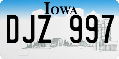 IA license plate DJZ997