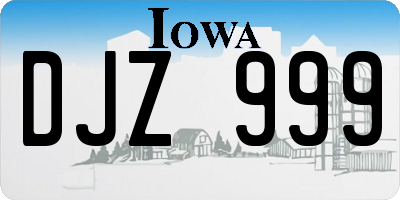 IA license plate DJZ999