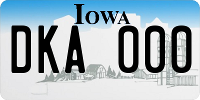 IA license plate DKA000