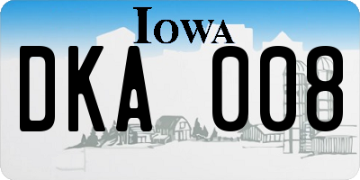 IA license plate DKA008