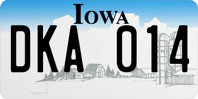 IA license plate DKA014