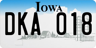 IA license plate DKA018