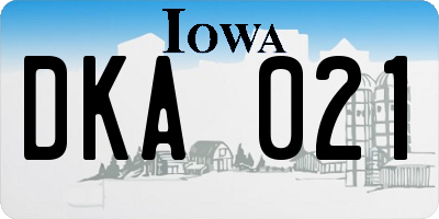 IA license plate DKA021