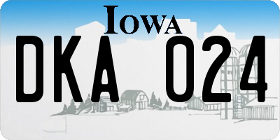 IA license plate DKA024