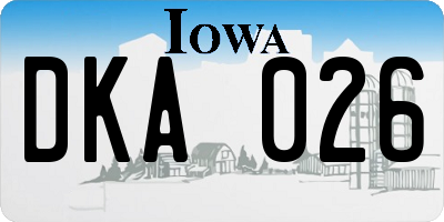 IA license plate DKA026