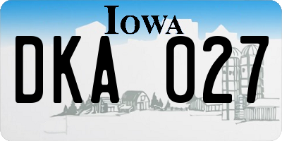 IA license plate DKA027