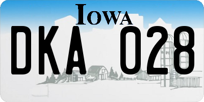 IA license plate DKA028