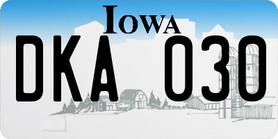 IA license plate DKA030