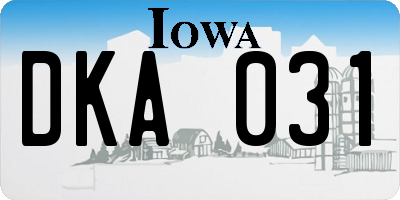 IA license plate DKA031