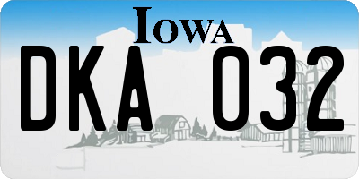 IA license plate DKA032