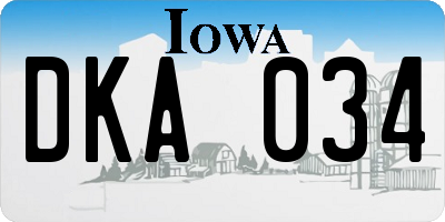 IA license plate DKA034