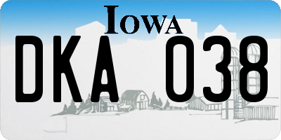 IA license plate DKA038